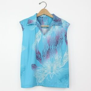 Nike Golf Blue Floral Tank Sz S